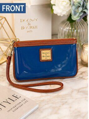 Vintage Dooney & Bourke Blue Patent Wristlet